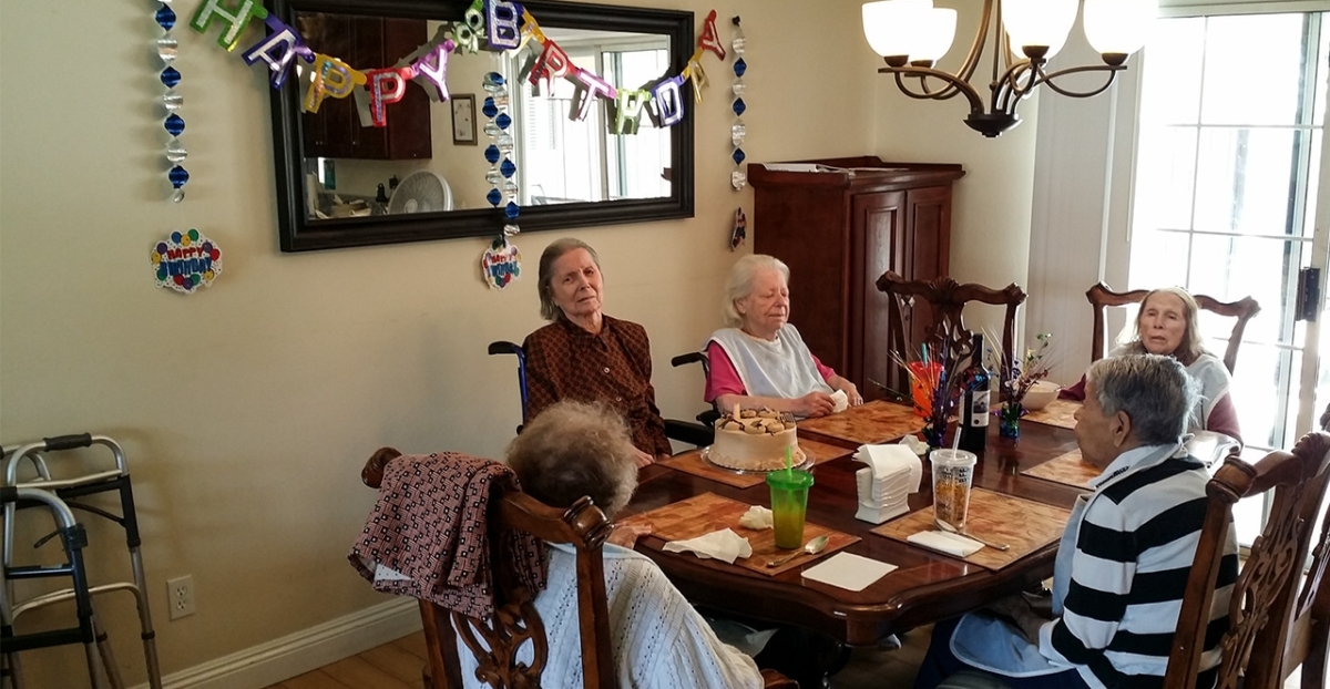 Residents at a Dignity Care social event